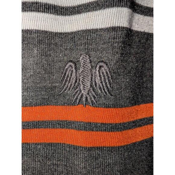 Canyon Club Polo Shirt Mens Size 2XL Gray Orange Striped Short Sleeve Collared - Picture 3 of 5